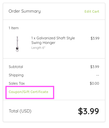 Applying a coupon on checkout page